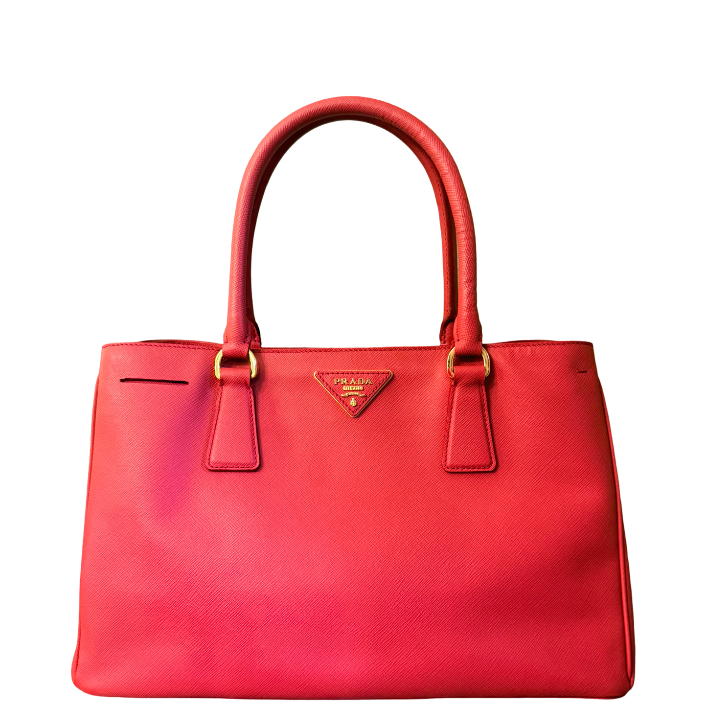 PRADA RED MEDIUM GALLERIA HANDBAG
