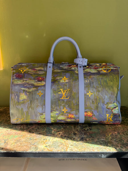 JEFF KOONS X LOUIS VUITTON MONET MASTERS KEEPALL BANDOULIERE 50 TRAVEL BAG