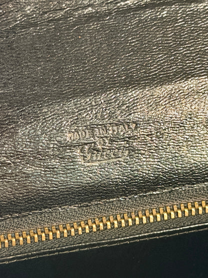 GUCCI BLACK CROCODILE VINTAGE TOP HANDLE HANDBAG
