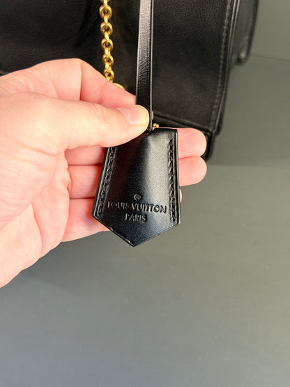 LOUIS VUITTON BLACK COUR MARLY PM HANDBAG