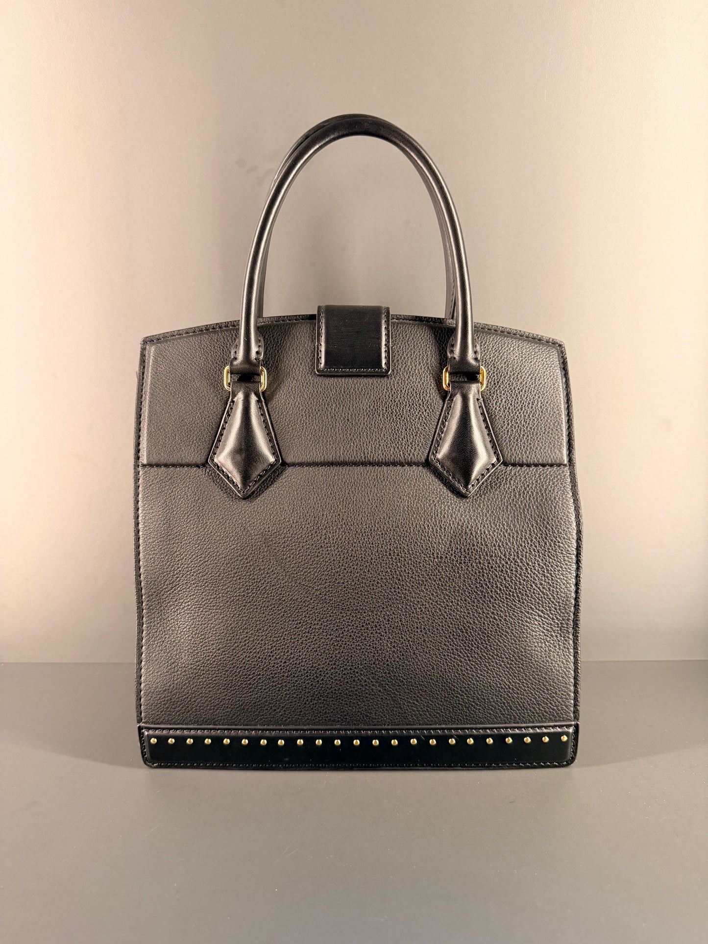 LOUIS VUITTON BLACK COUR MARLY PM HANDBAG