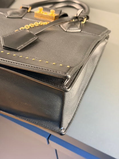 LOUIS VUITTON BLACK COUR MARLY PM HANDBAG