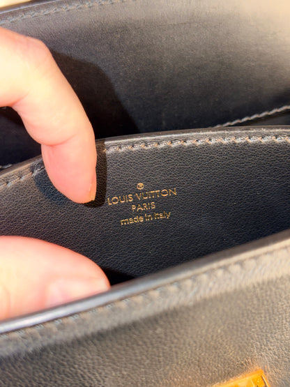LOUIS VUITTON BLACK COUR MARLY PM HANDBAG