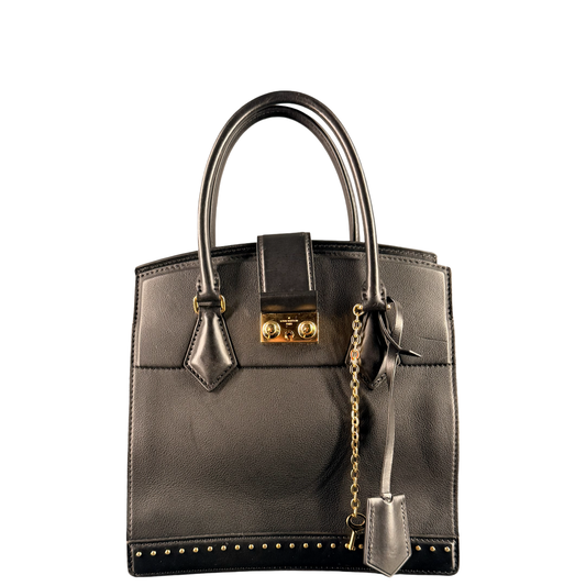 LOUIS VUITTON BLACK COUR MARLY PM HANDBAG