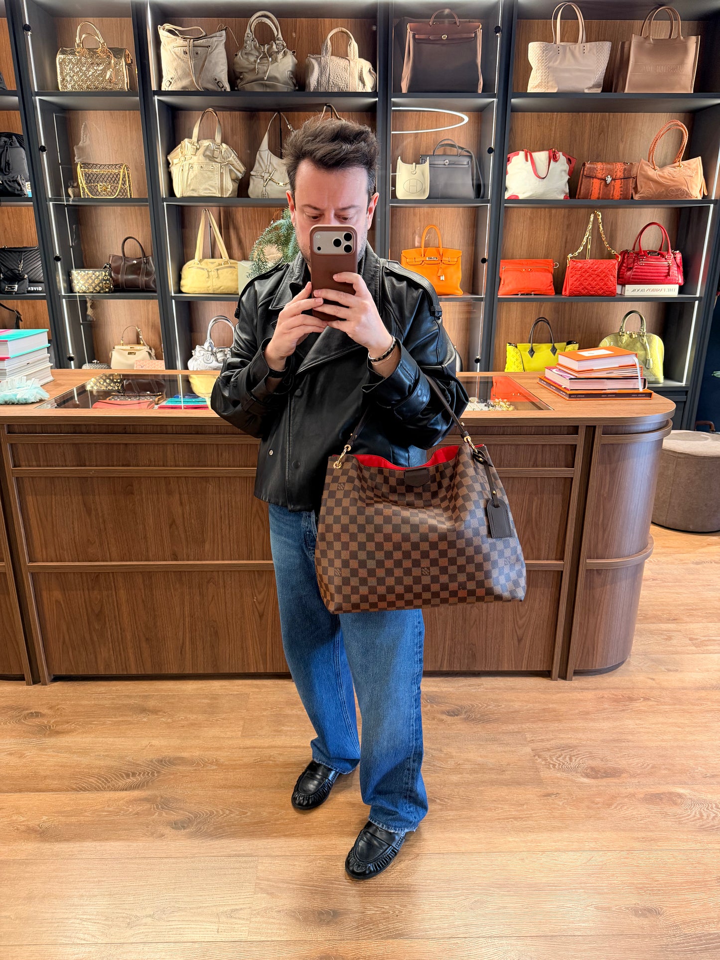 LOUIS VUITTON DAMIER EBENE GRACEFULL HOBO BAG