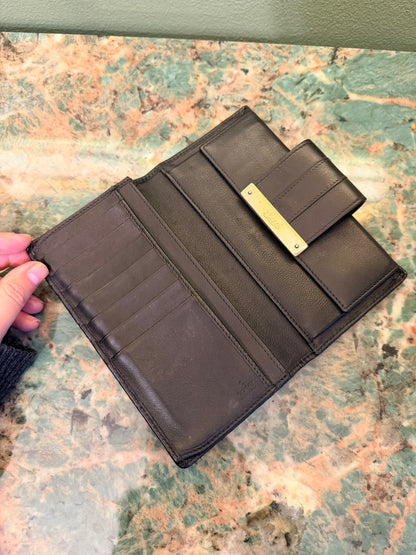 GUCCI BLACK GUCCISSIMA LONG BI FOLD WALLET