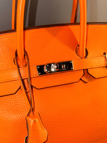 HERMÈS ORANGE H TOGO BIRKIN 35 HANDBAG