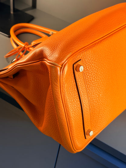 HERMÈS ORANGE H TOGO BIRKIN 35 HANDBAG