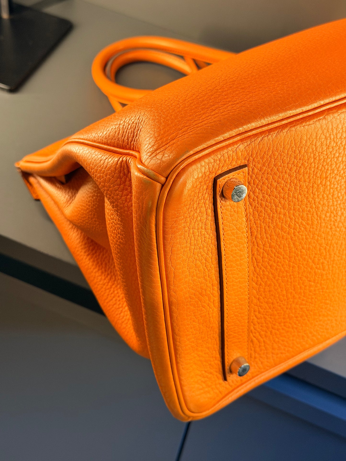 HERMÈS ORANGE H TOGO BIRKIN 35 HANDBAG
