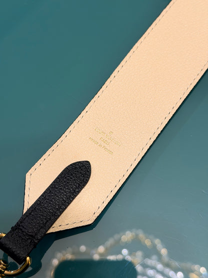 LOUIS VUITTON BLACK AND BEIGE EMPREINTE REMOVABLE SHOULDER STRAP