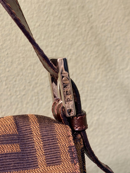 FENDI ZUCCA FLAP SHOULDER BAG