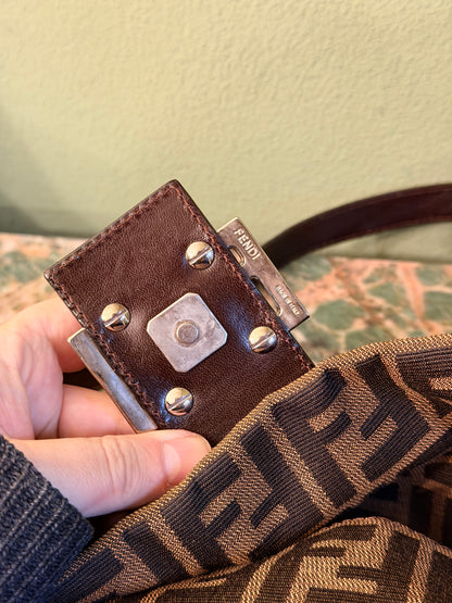 FENDI ZUCCA FLAP SHOULDER BAG