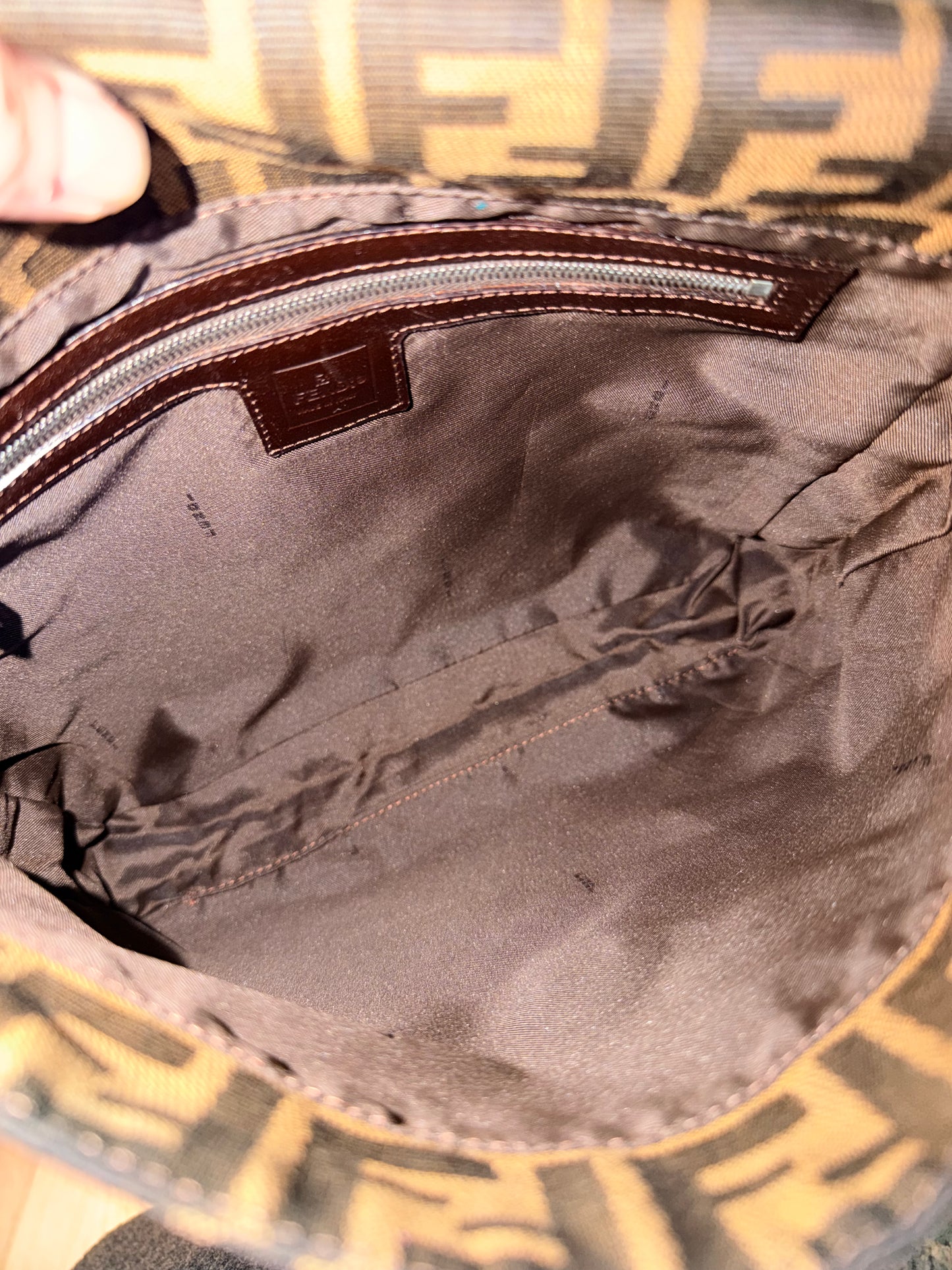 FENDI ZUCCA FLAP SHOULDER BAG