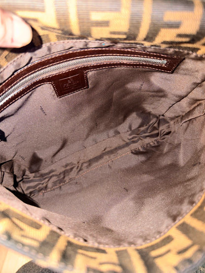 FENDI ZUCCA FLAP SHOULDER BAG