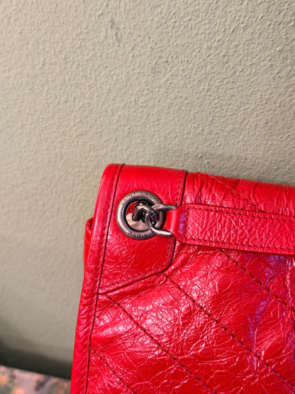 SAINT LAURENT RED MEDIUM NIKI SHOULDER BAG