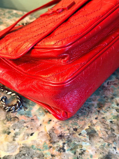 SAINT LAURENT RED MEDIUM NIKI SHOULDER BAG