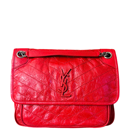 SAINT LAURENT RED MEDIUM NIKI SHOULDER BAG