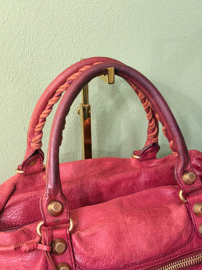 BALENCIAGA RED GIANT MIDDAY HANDBAG