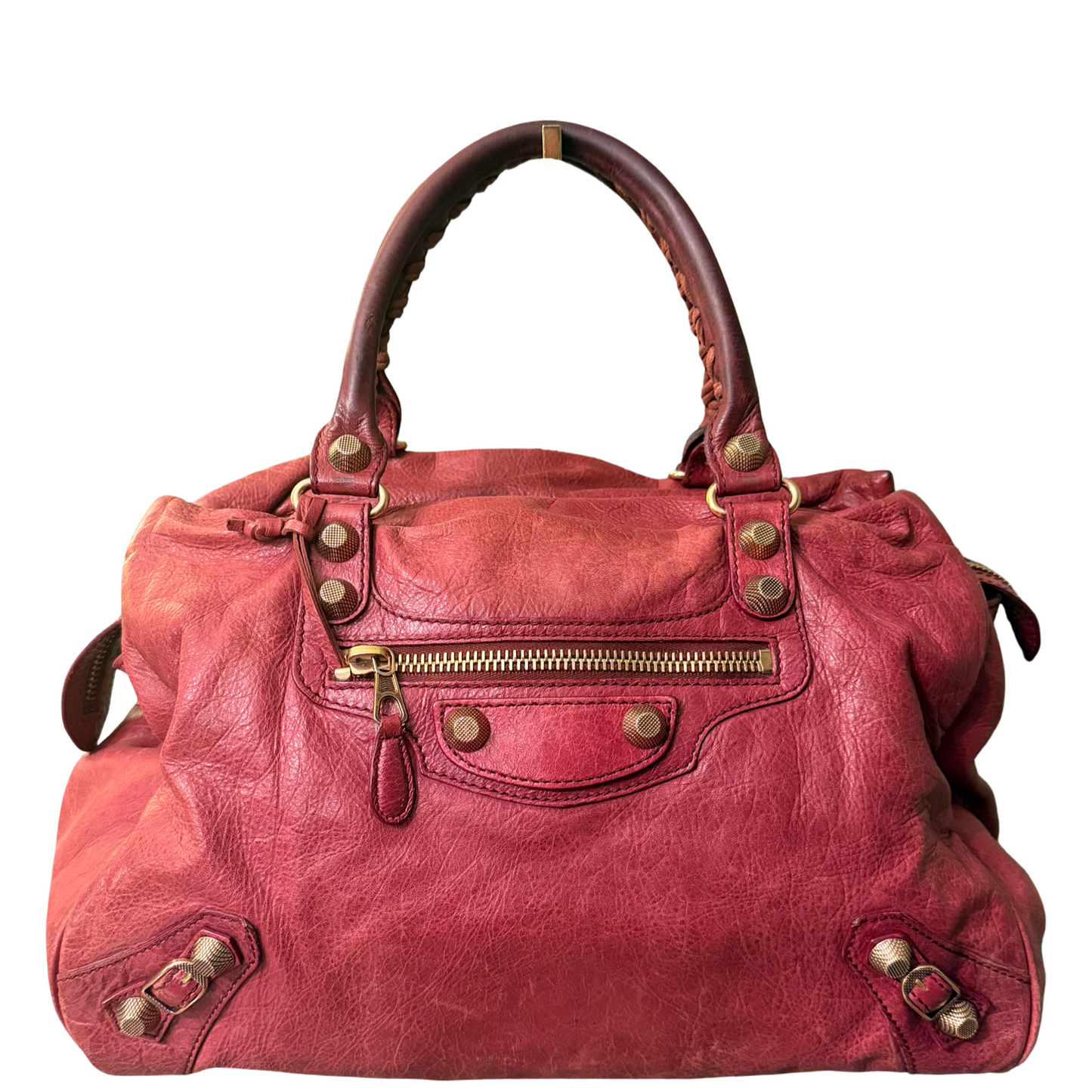 BALENCIAGA RED GIANT MIDDAY HANDBAG