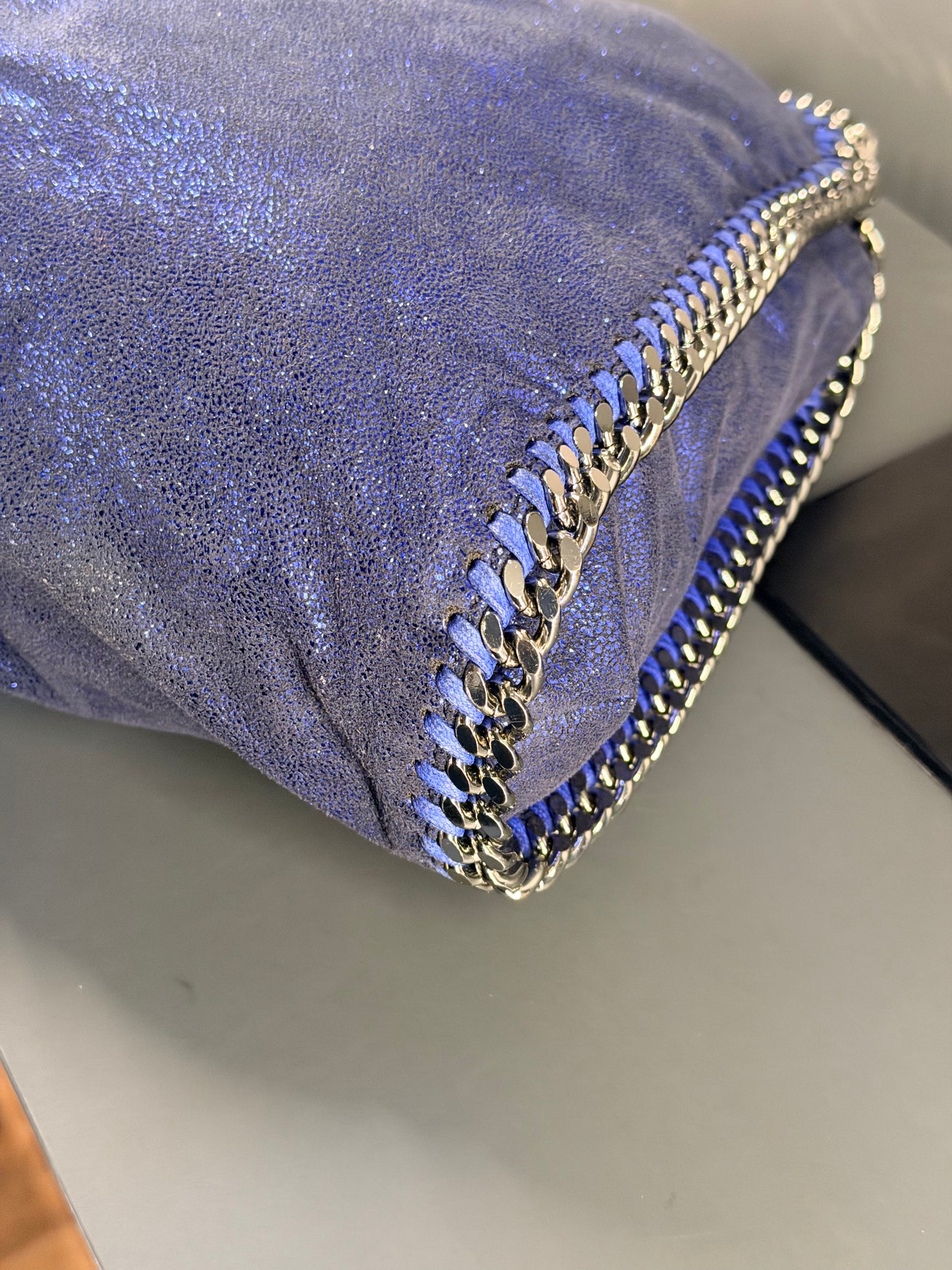 STELLA MCCARTNEY SPARKLING BLUE MEDIUM FALABELLA TOTE BAG