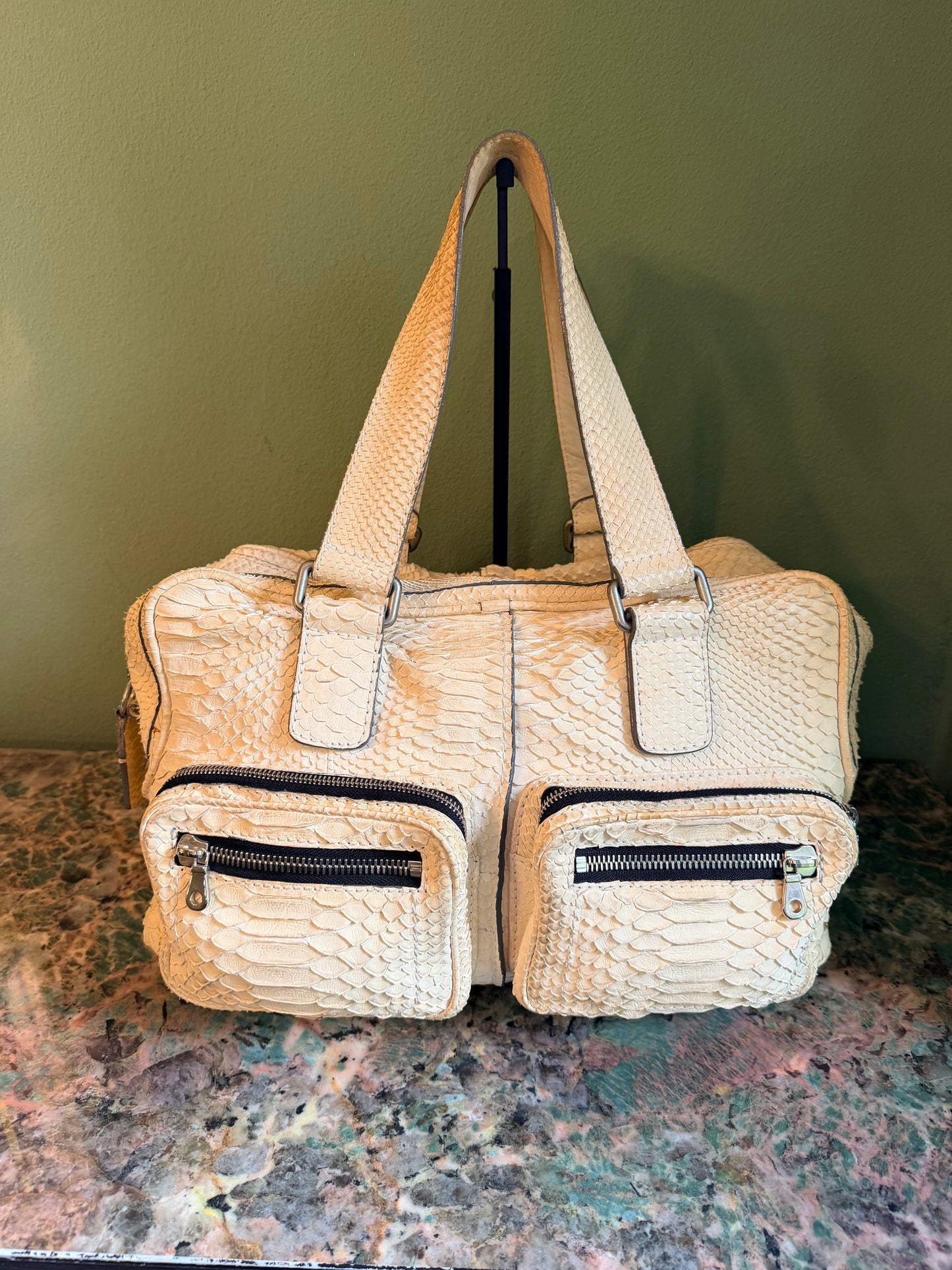 CHLOE CREAM PYTON BETTY HANDBAG