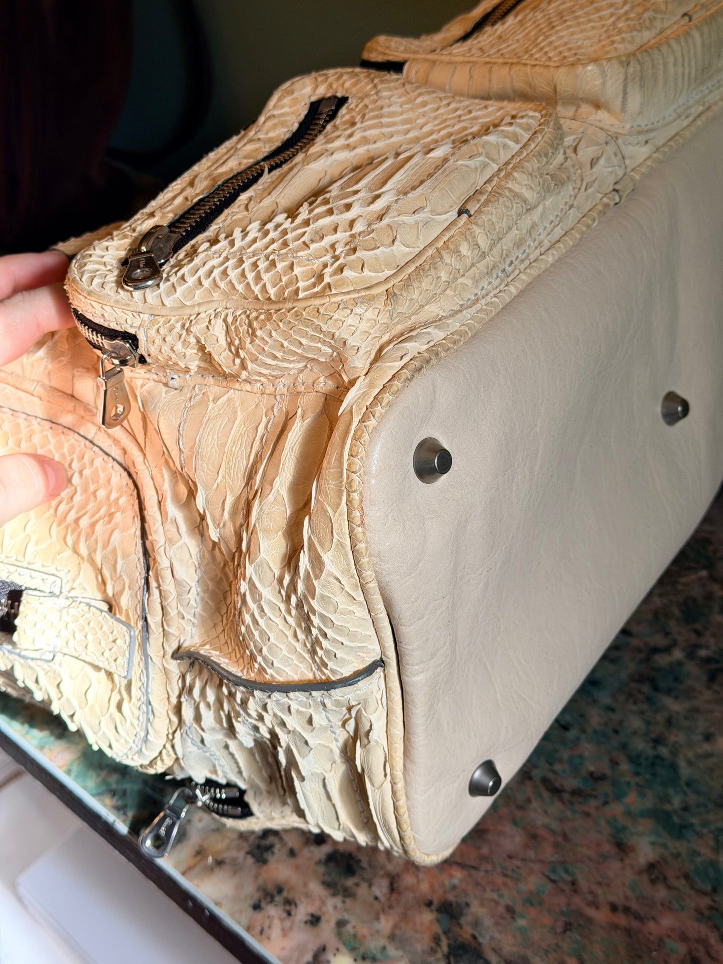 CHLOE CREAM PYTON BETTY HANDBAG