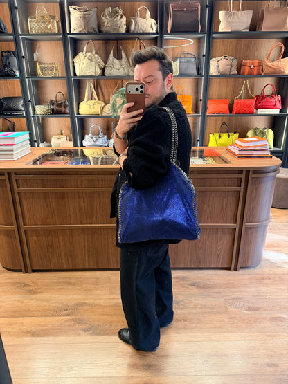 STELLA MCCARTNEY SPARKLING BLUE MEDIUM FALABELLA TOTE BAG