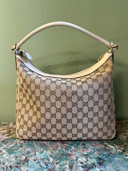 GUCCI BEIGE MONOGRAM HOBO BAG