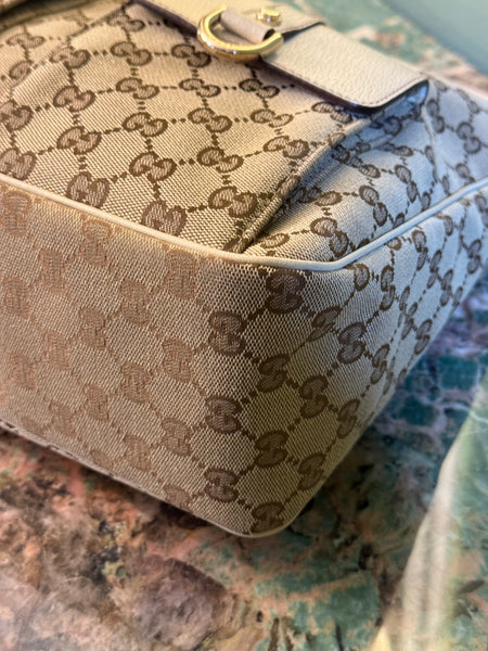 GUCCI BEIGE MONOGRAM HOBO BAG