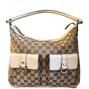 GUCCI BEIGE MONOGRAM HOBO BAG