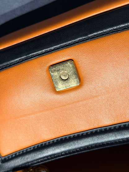FENDI BI COLOR CHAIN MINI BAGUETTE SHOULDER BAG