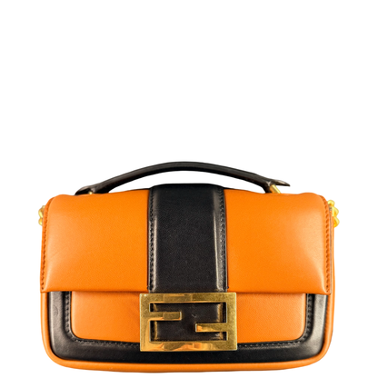 FENDI BI COLOR CHAIN MINI BAGUETTE SHOULDER BAG