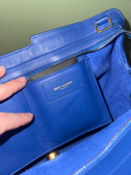 SAINT LAURENT ELECTRIC BLUE BOSTON BAG