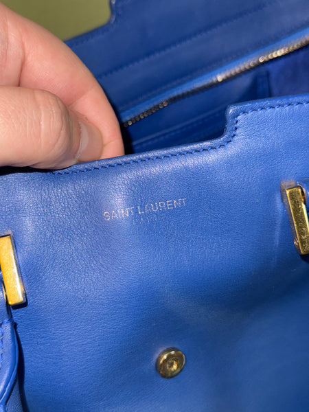 SAINT LAURENT ELECTRIC BLUE BOSTON BAG