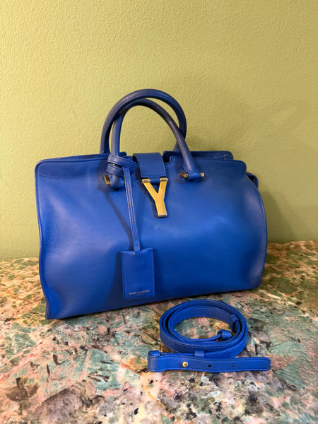 SAINT LAURENT ELECTRIC BLUE BOSTON BAG