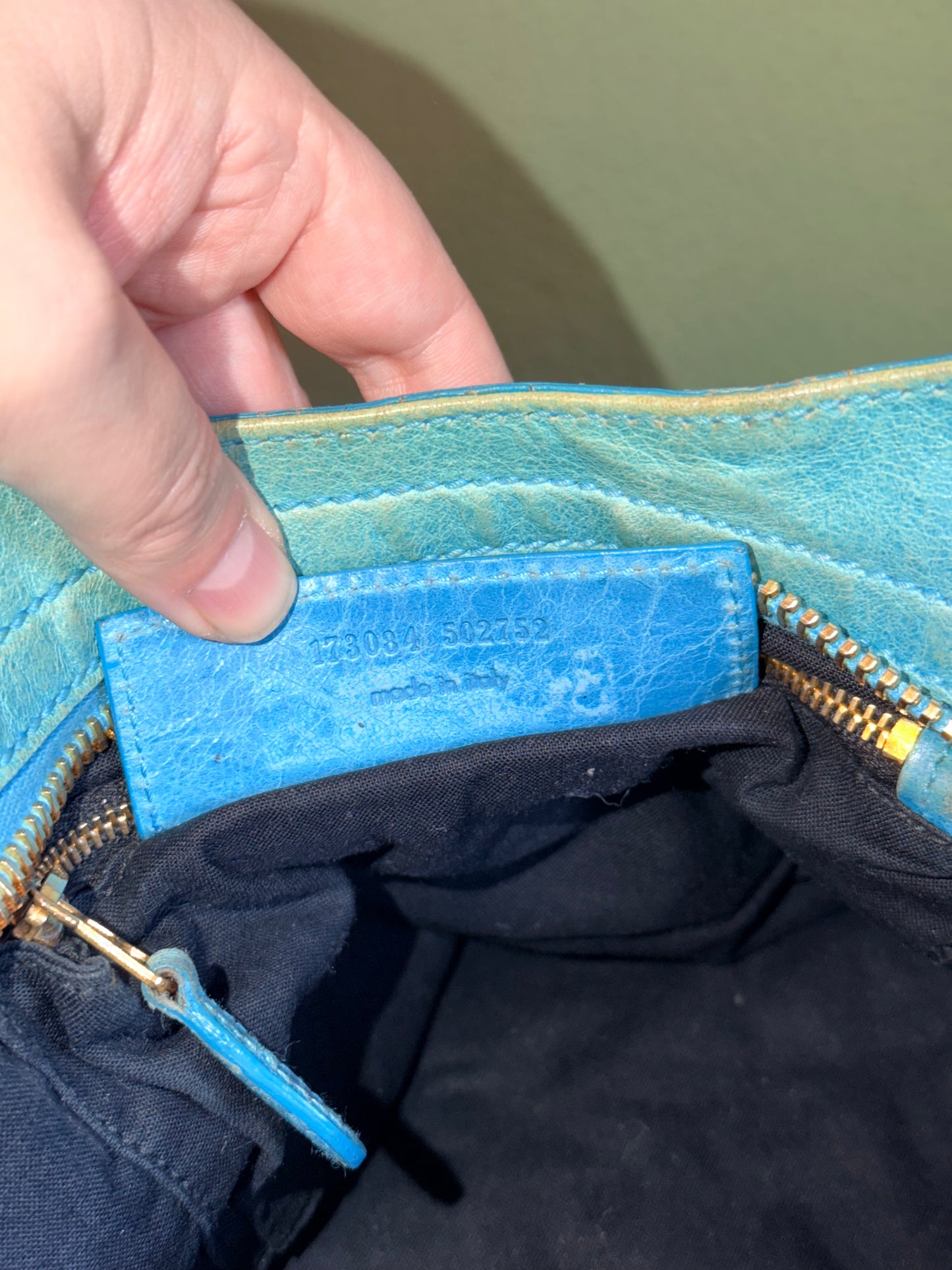 BALENCIAGA LIGHT BLUE GIANT 21 CITY HANDBAG