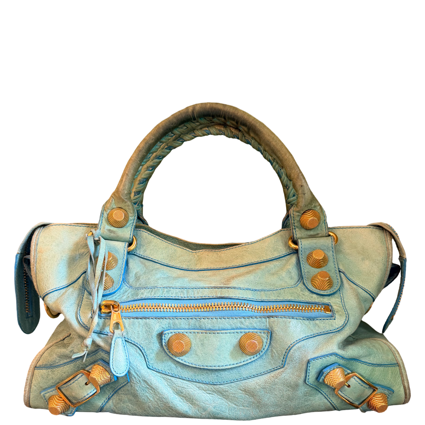 BALENCIAGA LIGHT BLUE GIANT 21 CITY HANDBAG