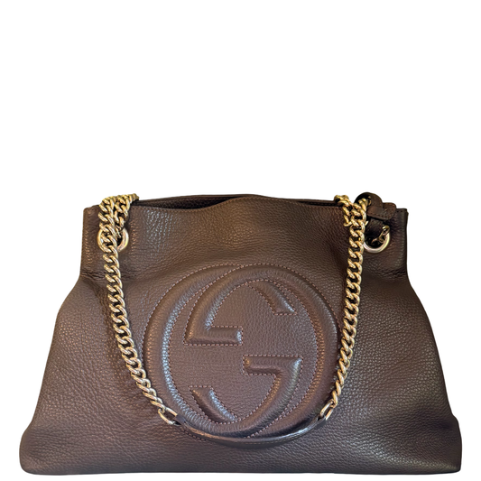 GUCCI BROWN SOHO SHOPPING TOTE