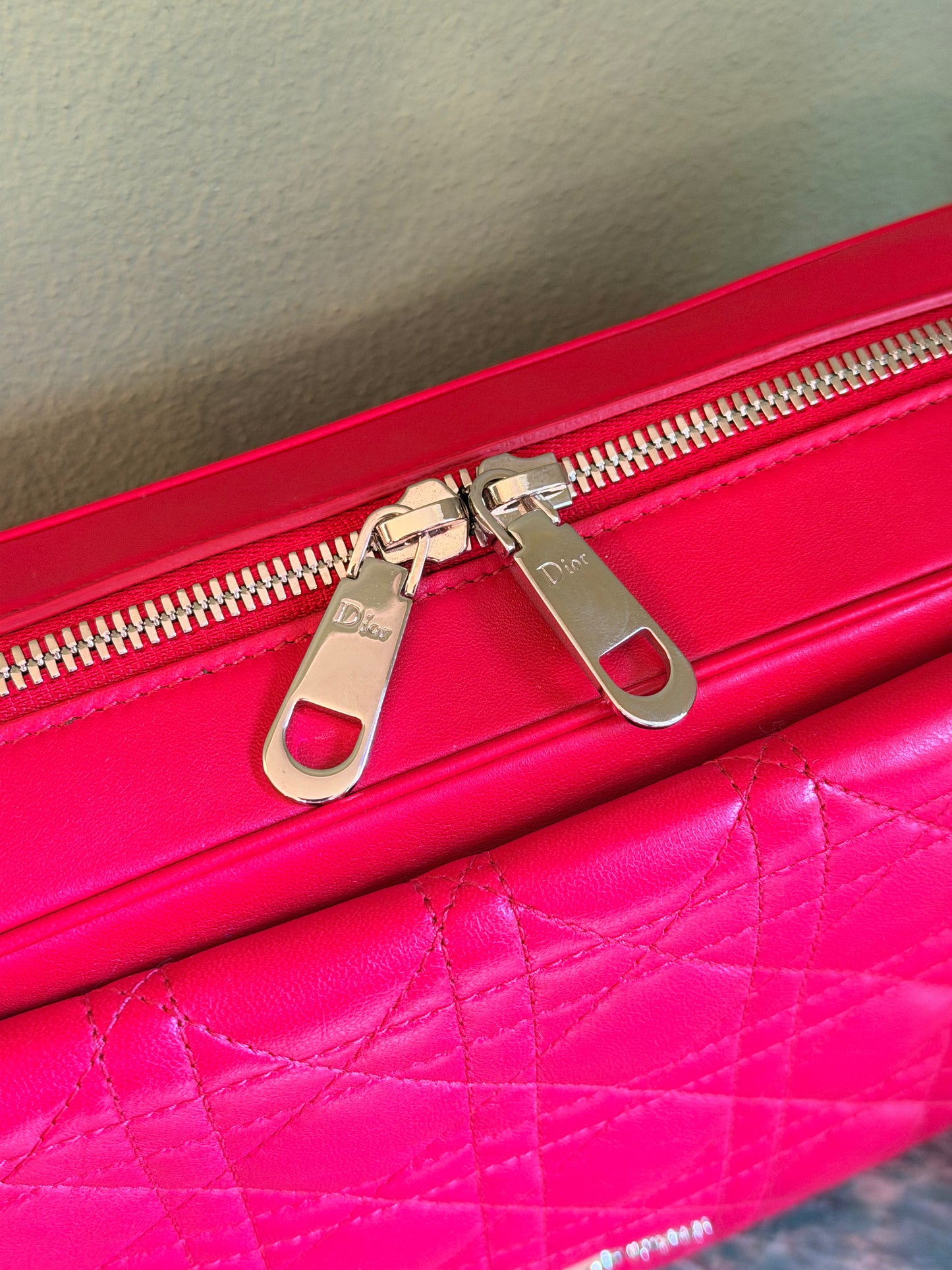 DIOR RED CANNAGE CAMERA CROSSBODY BAG