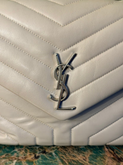 SAINT LAURENT GRAY MEDIUM LOU LOU SHOULDER BAG