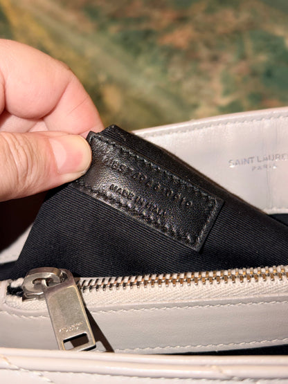 SAINT LAURENT GRAY MEDIUM LOU LOU SHOULDER BAG