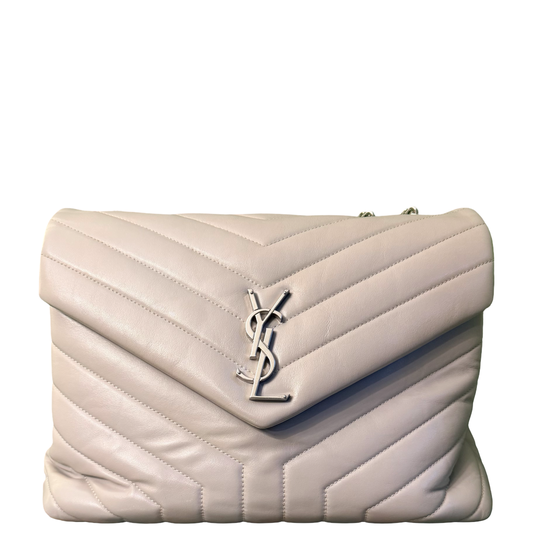 SAINT LAURENT GRAY MEDIUM LOU LOU SHOULDER BAG