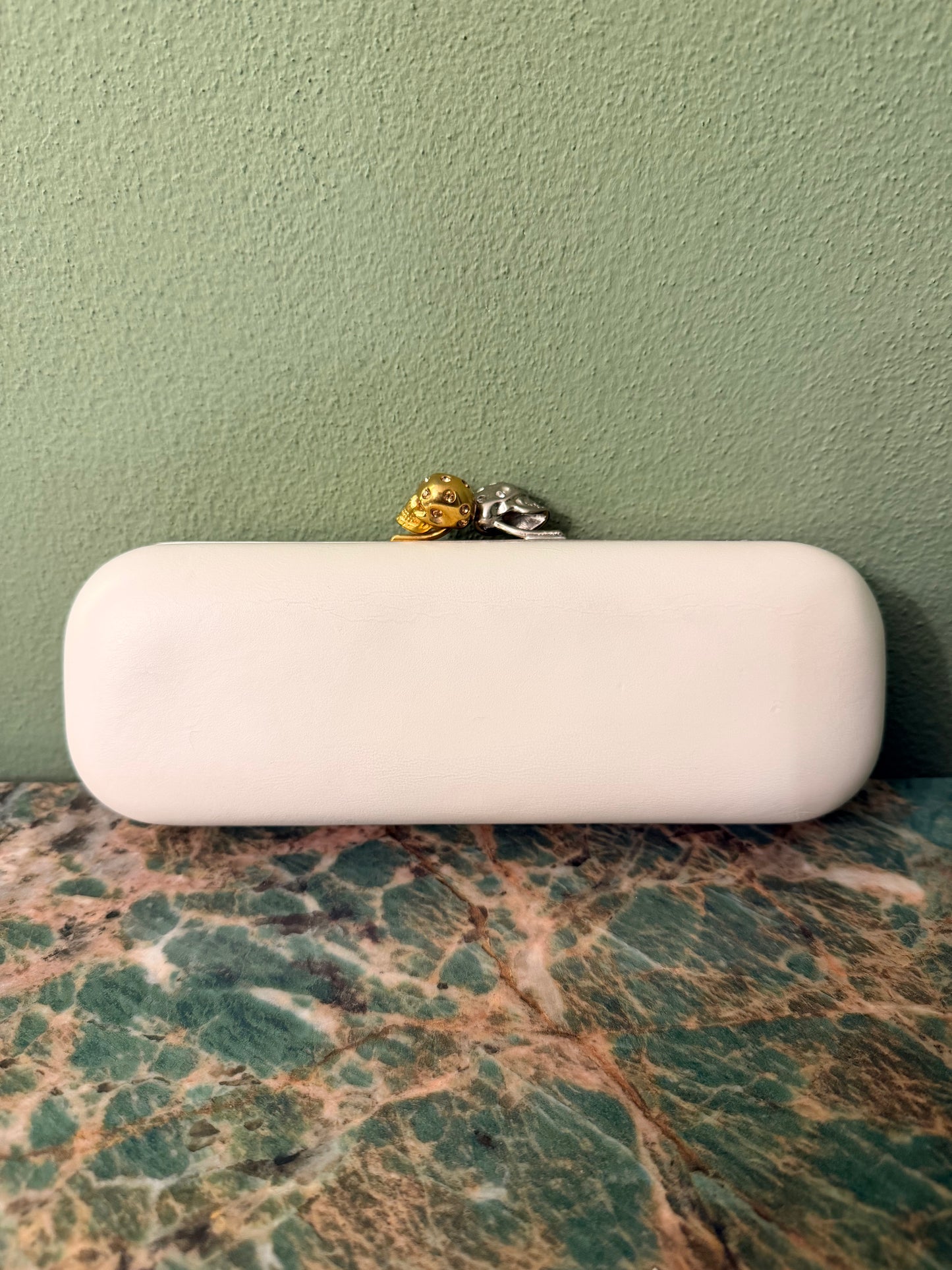 ALEXANDER MCQUEEN BLACK & WHITE SKULL LONG CLUTCH