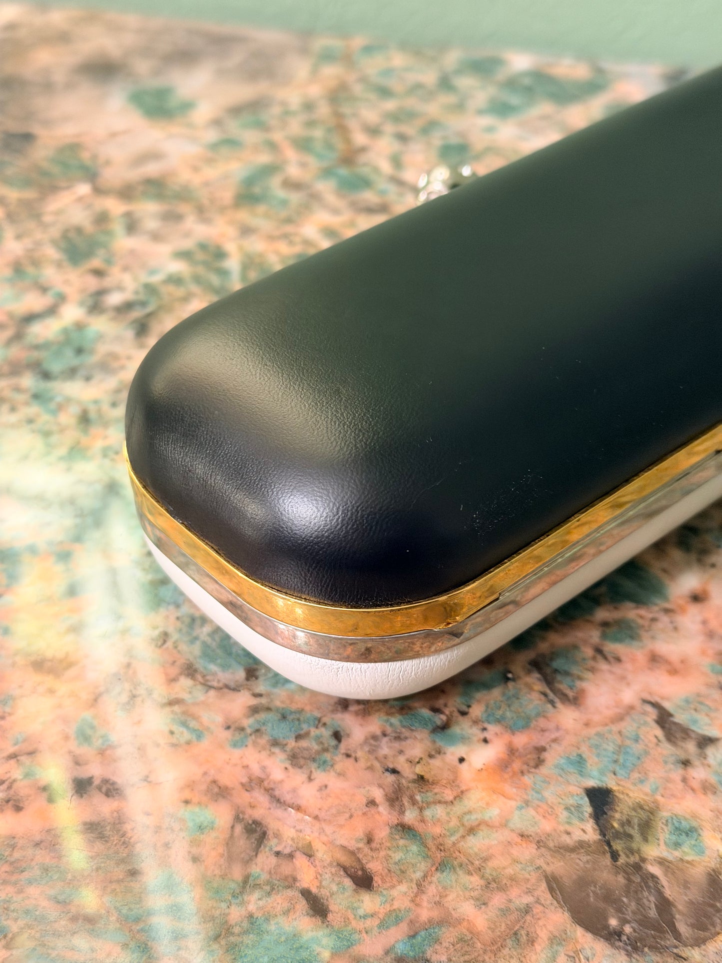 ALEXANDER MCQUEEN BLACK & WHITE SKULL LONG CLUTCH