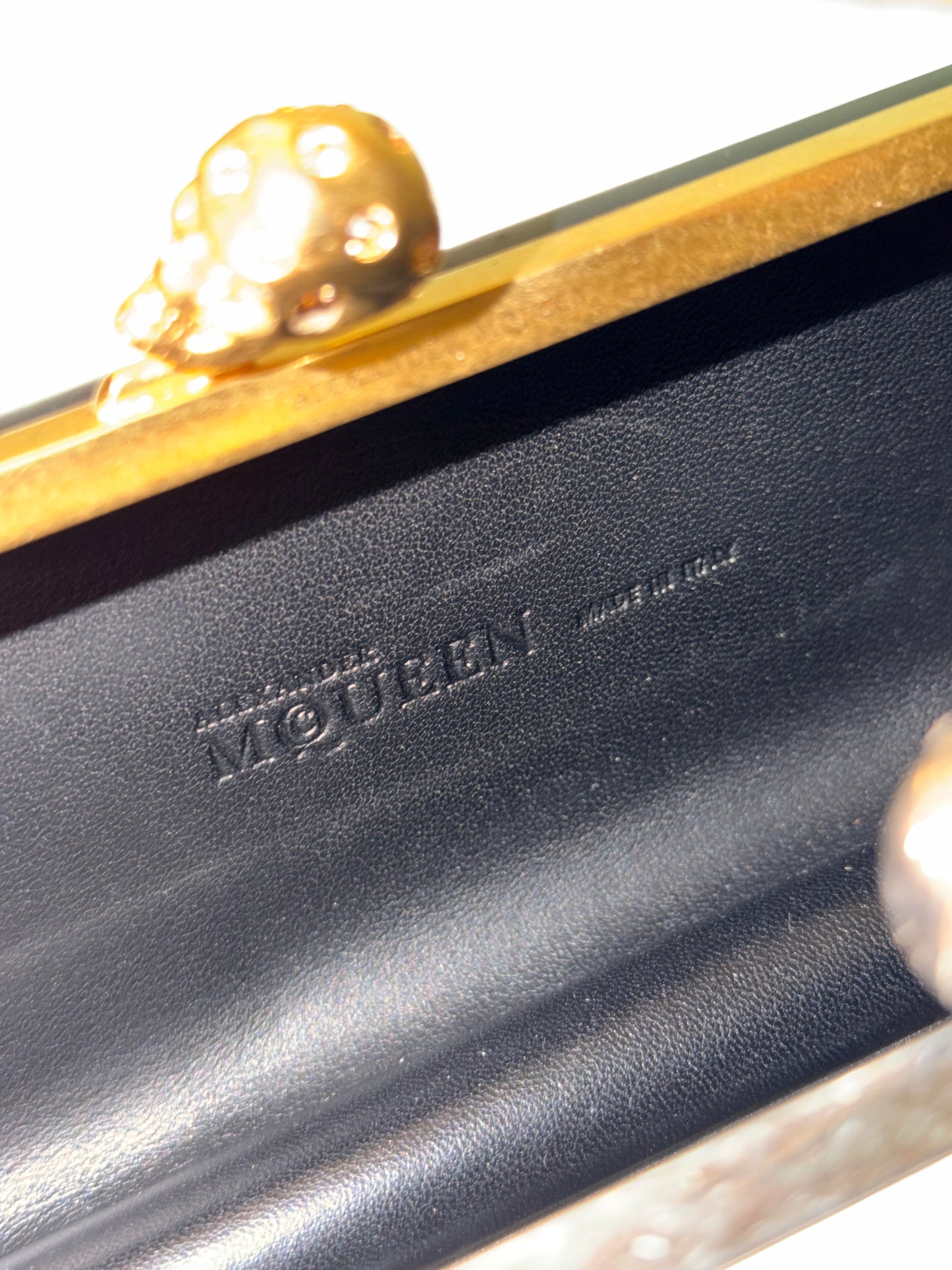 ALEXANDER MCQUEEN BLACK & WHITE SKULL LONG CLUTCH