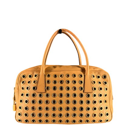 PRADA BEIGE GROMMET BAULETTO HANDBAG