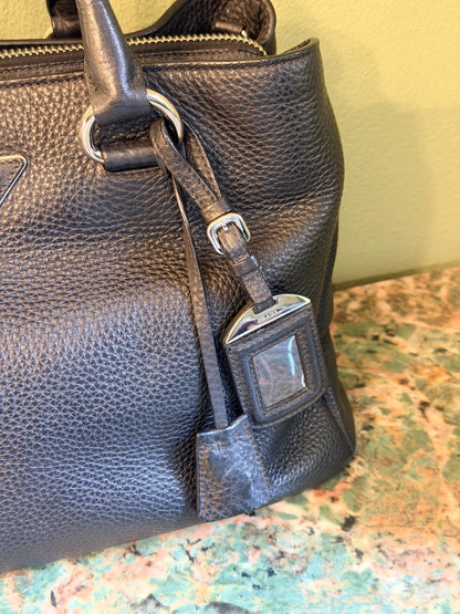 PRADA BLACK DAINO TWO WAY HANDBAG