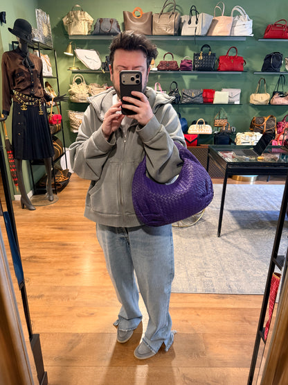 BOTTEGA VENETA PURPLE BELLY SHOULDER BAG