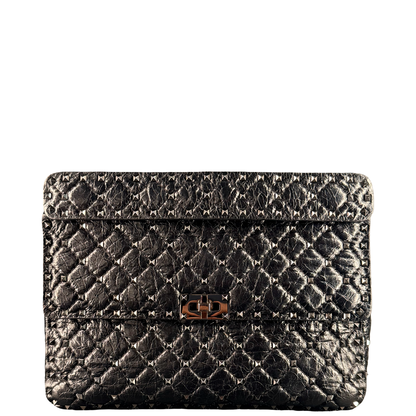 VALENTINO SO BLACK LARGE ROCKSTUD SPIKE SHOULDER BAG