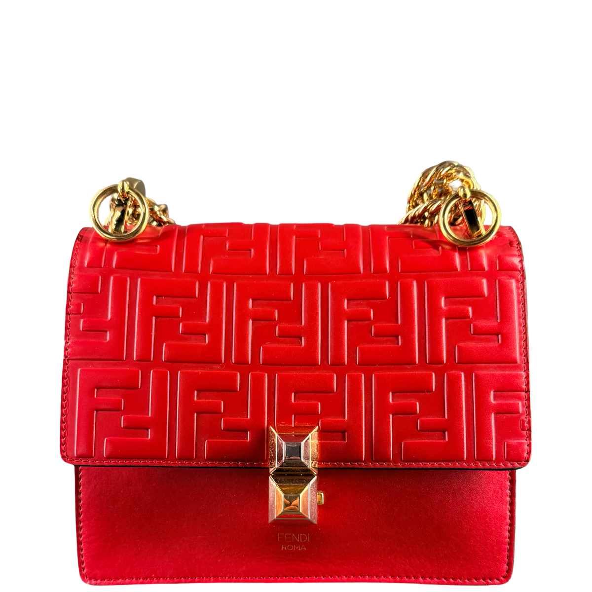 FENDI RED SMALL KAN I CROSSBODY BAG